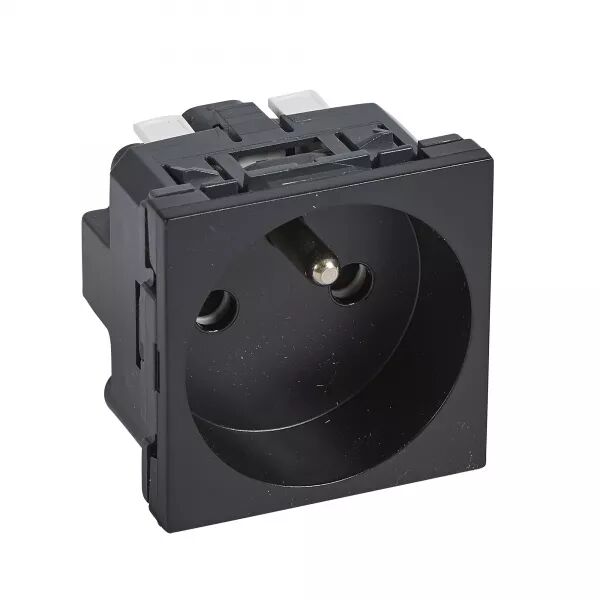 Prise 2P+T Logix pour installation o� 1 poste suffit-2 modules-16A-250V-Noir