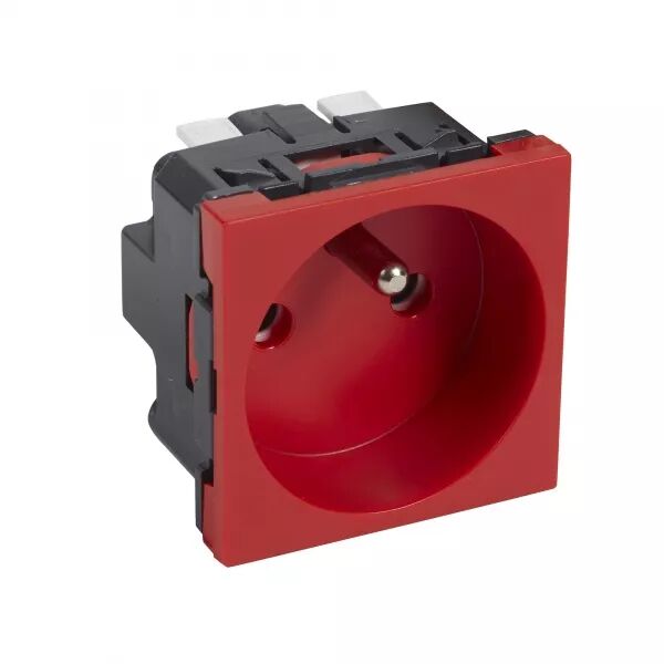 Prise 2P+T Logix pour installation o� 1 poste suffit-2 modules-16A-250V-Rouge