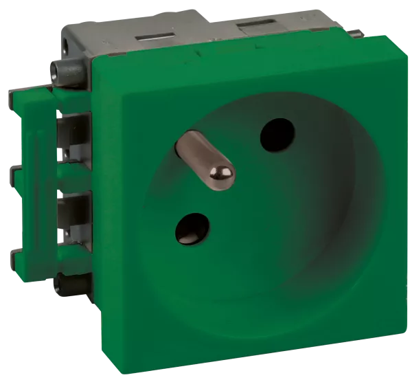 Prise 2P+T verte compl�te (61410)