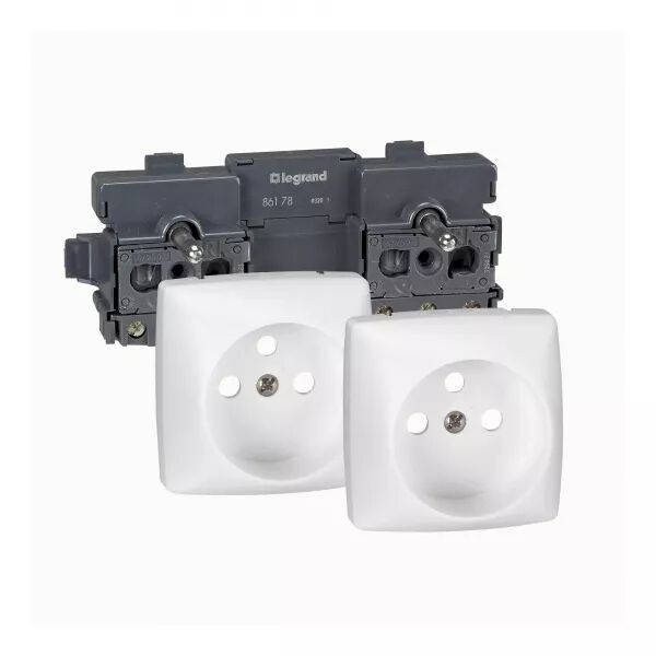 prise 2x2p+t f/b auto pr�c�bl�es composable blanc