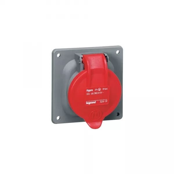 PRISE � ENTRAXES UNIFI�S FIXE HYPRA IP44 32A - 380V~ � 415V~ - 3P+T - PLASTIQUE