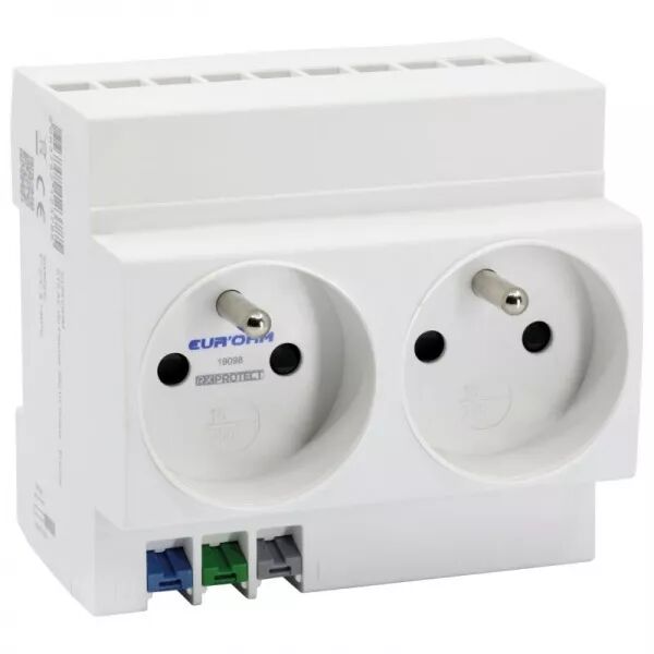Prise de courant double 16A/230V 2P+T modulaire connexion rapide (19098)