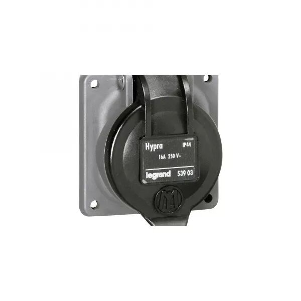 PRISE DE COURANT FIXE 2P+T � BROCHAGE DOMESTIQUE HYPRA IP44 - 250V~ - PLASTIQUE