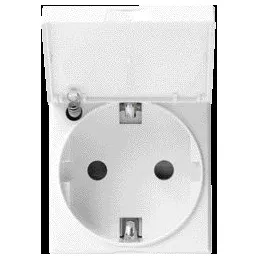 Prise de courant Gallery 2P+T � couvercle Schuko Pure (WXF165B)