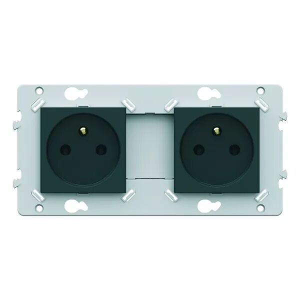 Prise double 2P+T anthracite (WE122A)
