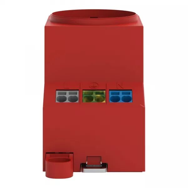 PRISE POUR ARMOIRE, TYPE F (DE/NL/AT), ROUGE, LED D\'�TAT, MONTAGE VIS ET RAIL