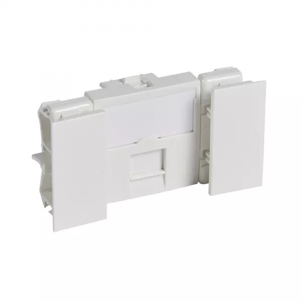 Prise RJ45 cat�gorie 6A Logix - Blind�e STP - 2 modules - 10 Gbit/s -Blanc Artic