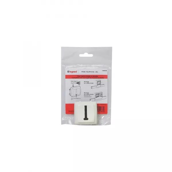 PRISE T�L�PHONE POUR MOULURE APPAREILLAGE SAILLIE - 8 CONTACTS EN T - BLANC