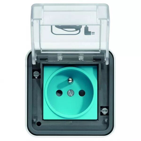 Prise witty, IP55, 3,7KW, 2P+T, Mode 2 + disjoncteur, pour v�hicules �lectriques (XEV080P)