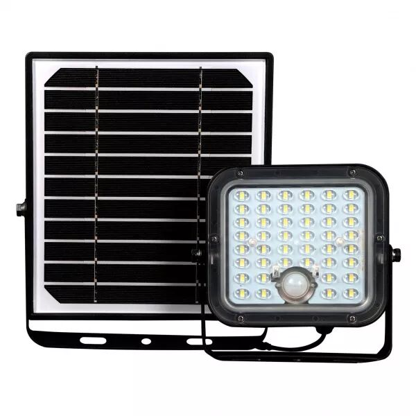 Projecteur LED 1500 lumens � charge solaire, avec d�tecteur de pr�sence.