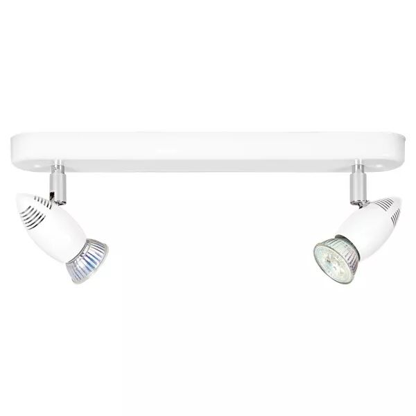 PYXIS B2 - Plaf./Appl.Mur 2 spots GU10, blanc, a/lpes LED 6W 3000K 500lm incl (0785)