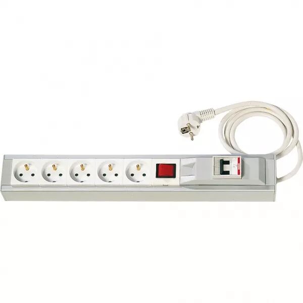 RACK 1,5U 5X16A + INTER + DISJONCTEUR BIPOL. 1,5M