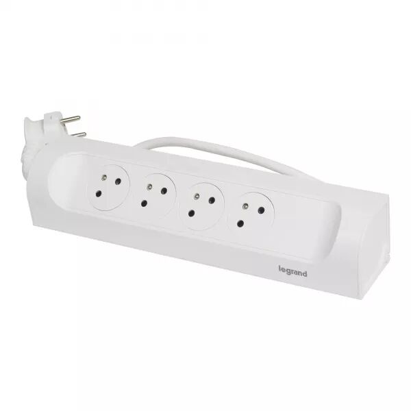RALLONGE D\'ANGLE 4X2P+T SURFACE AVEC CORDON 1M - BLANC