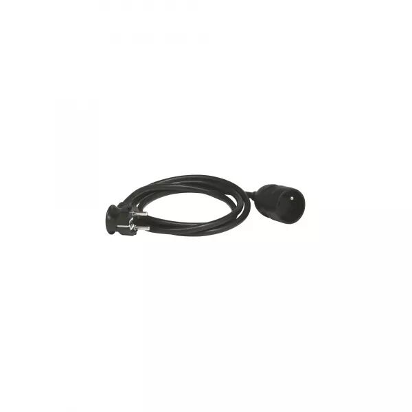 RALLONGE DOMESTIQUE 2P+T AVEC �CLIPS DE PROTECTION LONGUEUR 5M - NOIR