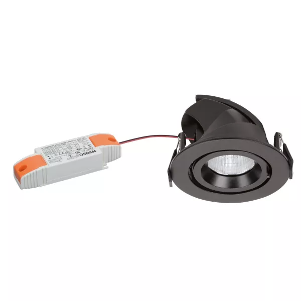RANDY 1 - Downlight rond, orientable, noir, 50�, LED int�g 14,4W 3000K 1300lm (51250)