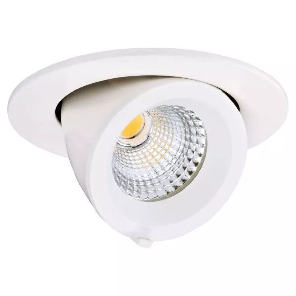 RANDY S - Downlight rond, orientable, blanc, 36�, LED int�g 10,7W 3000K 800lm (50453)