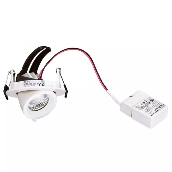 RANDY S - DOWNLIGHT ROND, ORIENTABLE, BLANC, 36�, LED INT�G 10,7W 4000K 800LM