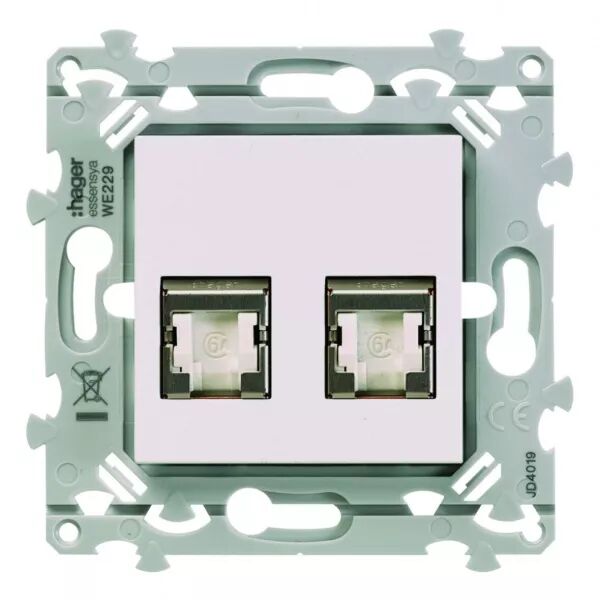 RJ45 essensya CAT.6 STP double Gr.2TV Pure (WE227)