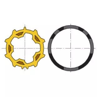 Roue jaune+couronne d50 zf 54 x10 (9017846)