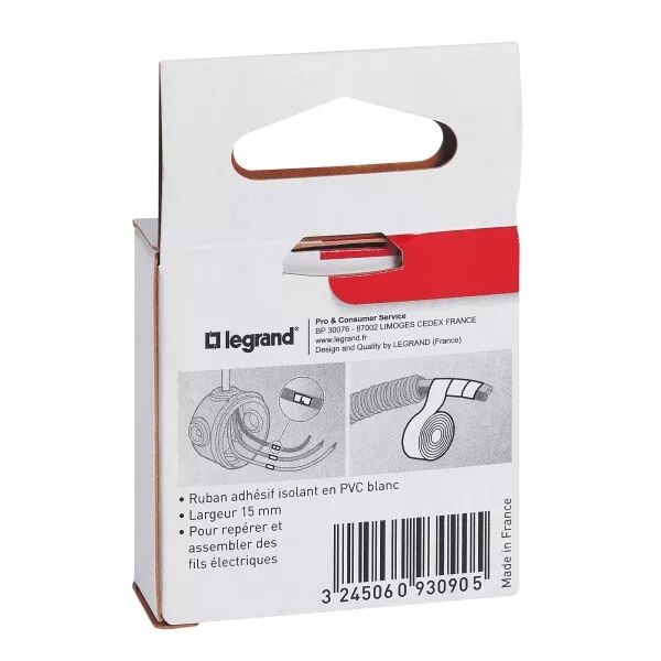 RUBAN ADH�SIF ISOLANT EN PVC DIMENSIONS 15X10MM - BLANC
