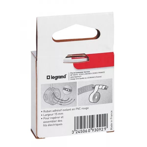 RUBAN ADH�SIF ISOLANT EN PVC DIMENSIONS 15X10MM - ROUGE