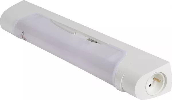sarlam-applique prismaline avec inter + prise 2p + t � �quiper de tube s19 (189909)
