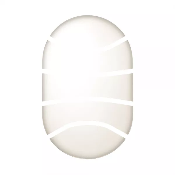 sarlam-hublot � grille ovale chartres origine standard blanc on/off lampe fluo 1200lm (564700)