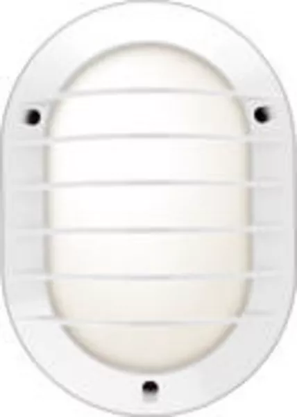 sarlam-hublot chartres ovale alu jupe a grille blanc e27 / cfli 15w (654270)