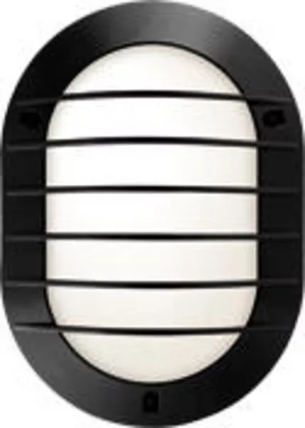 sarlam-hublot chartres ovale alu jupe a grille noir e27 / cfli 15w (654276)