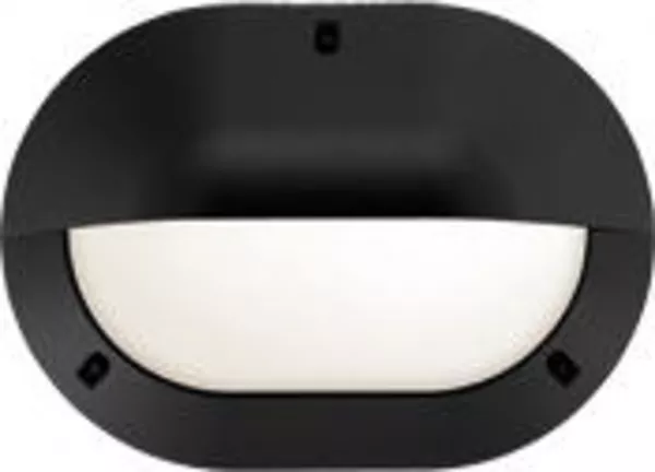 sarlam-hublot chartres ovale alu jupe a visiere horizontale noir e27 / cfli 15w (674276)