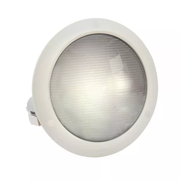 sarlam-luminaire encastr� rond blanc kalank antivandale on/off + lampe fluo 1200lm (720470)