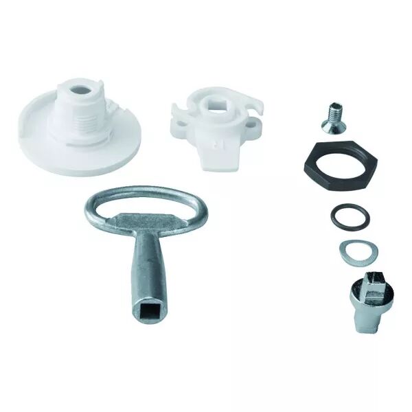 Serrure carr� m�le de 7mm chrom�e avec 1 cl� pour armoire univers m�tal IP44 (FZ451N)
