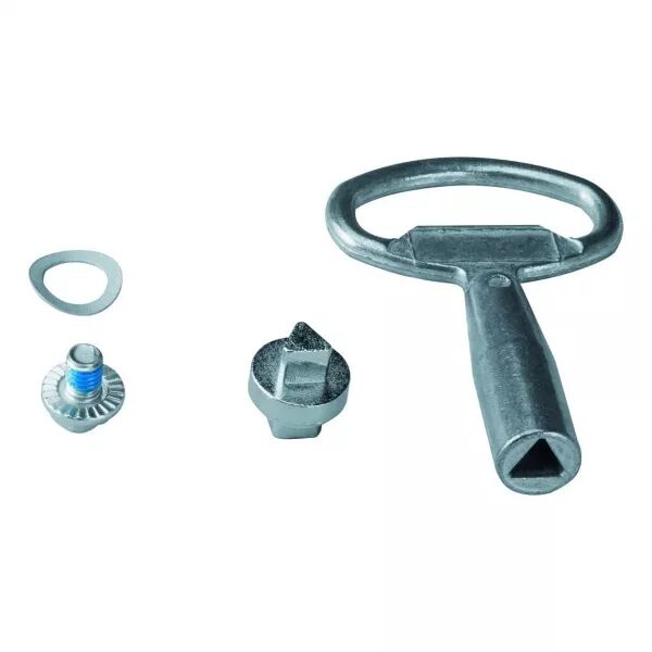 Serrure triangle m�le 7mm chrom�e + cl� IP5-6 pour coffret vega D et univers (FZ502)