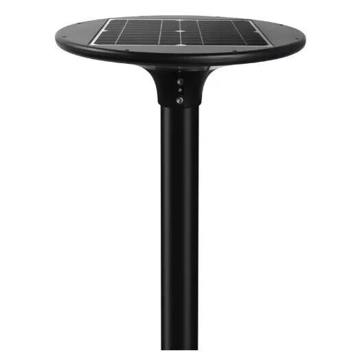SPIELBERG: Lampadaire LED solaire 2300 lumens, IP65. A monter sur mat. Noir