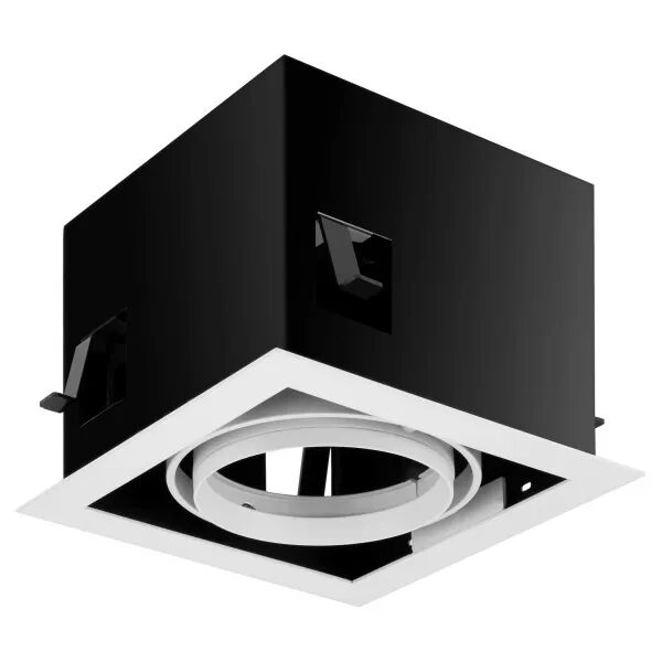 Spots encastr�s Led LUDOSPOT 111 Boitier Carr� Rect X1 Cardan Blanc (0005339)