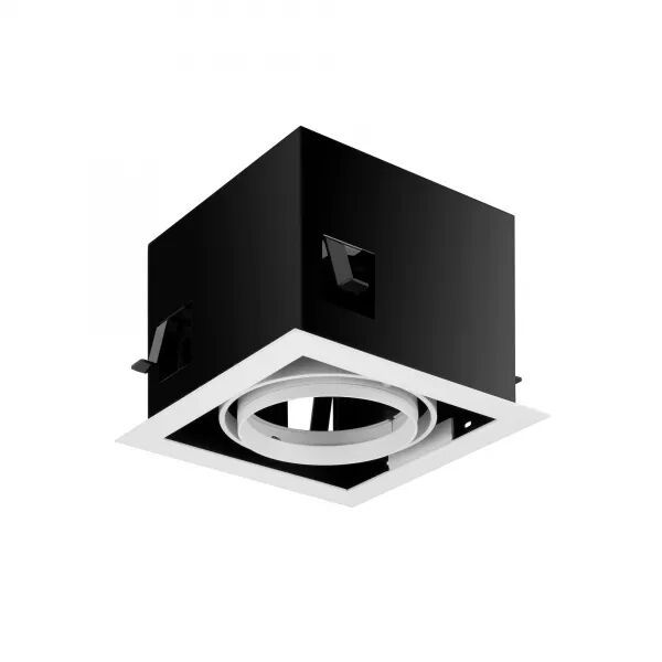 Spots encastr�s Led LUDOSPOT 111 Boitier Carr� Rect X1 Cardan Blanc