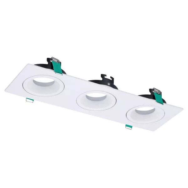Spots encastr�s Led LUDOSPOT 50 Boitier Carr� Rect X3 Cardan Blanc (0005312)