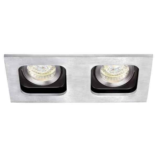 SQUARE 100-230 - Encastr� GU10, orient./basc., alu, a/lpe LED 2x6W 3000K 470lm (51186)