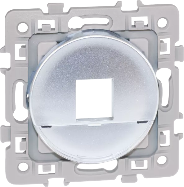 SQUARE plastron RJ45 format KEYSTONE SILVER (60478)