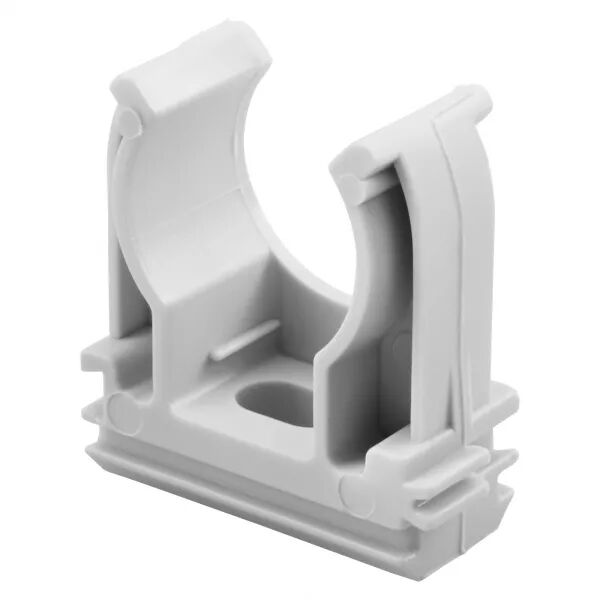 SUPPORT � CLIPS EN POLYM�RE ANTICHOC - � 32MM - GRIS RAL 7035 - GW50604