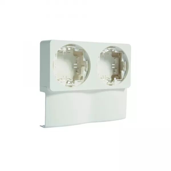 SUPPORT DOUBLE APPAREILLAGE SALLIE ATEHA POUR MOULURE ATEHA 20X50MM BLANC PURE