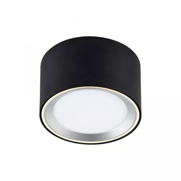 Surface spot - FALLON - M�tal - Noir/Acier - LED Module Incl. (47540103)