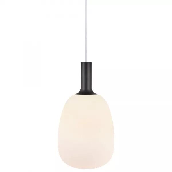 SUSPENSION - ALTON 23 - VERRE - BLANC - E27 - DESSUS LAITON ET NOIR INCLUS
