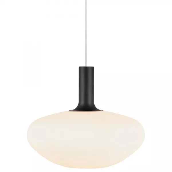 SUSPENSION - ALTON 35 - VERRE - BLANC -  E27 - DESSUS LAITON ET NOIR INCLUS
