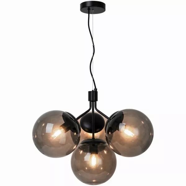 SUSPENSION - IVONA X4 - VERRE - NOIR -  E27