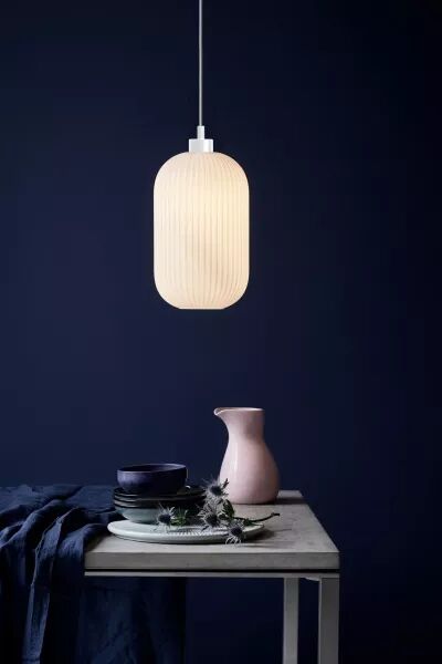 SUSPENSION - MILFORD 20 - VERRE - OPALE -  E27