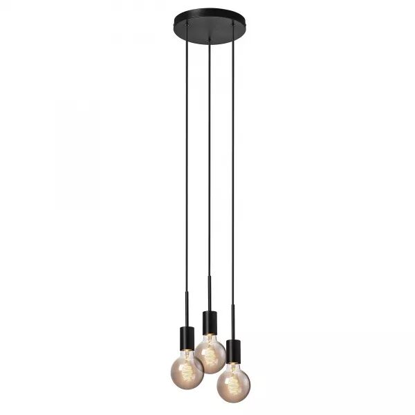 SUSPENSION - PACO X3 - M�TAL - NOIR -  E27