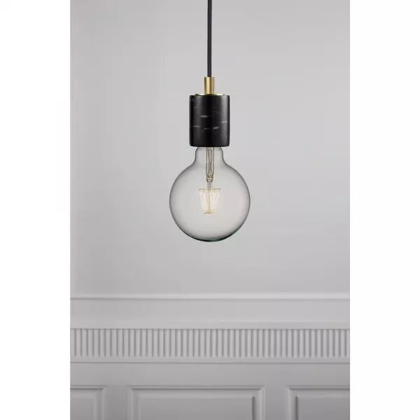 SUSPENSION - SIV - MARBRE - NOIR -  E27