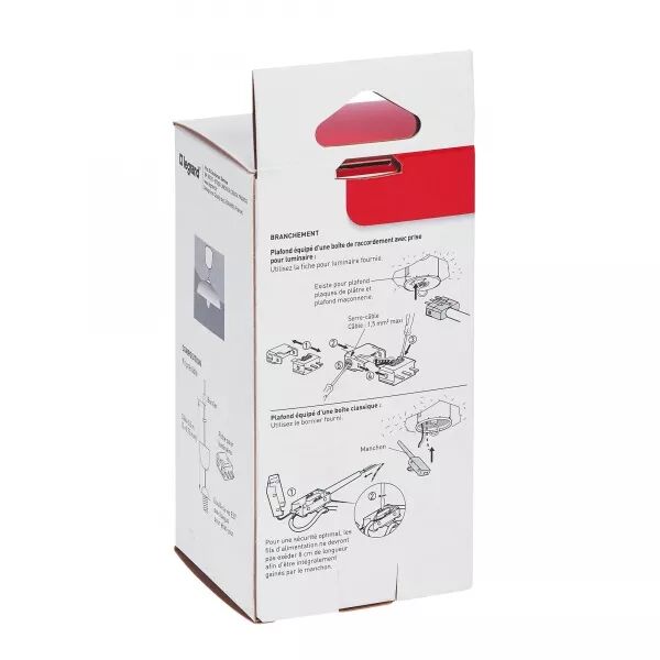 SUSPENSION DOUILLE DCL 1 DOUILLE E27 ET 1 C�BLE BLANC LONG.60CM AVEC FICHE DCL