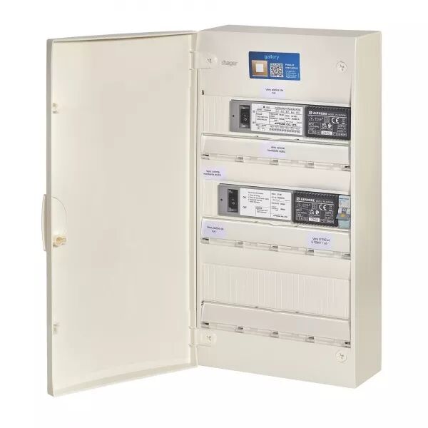 TABLEAU MONT�-C�BL� AVEC 1XGTBC, 1XGFC, 1XGTVBC, 2XPS2420DM ET 1 DISJONCTEUR 2 A